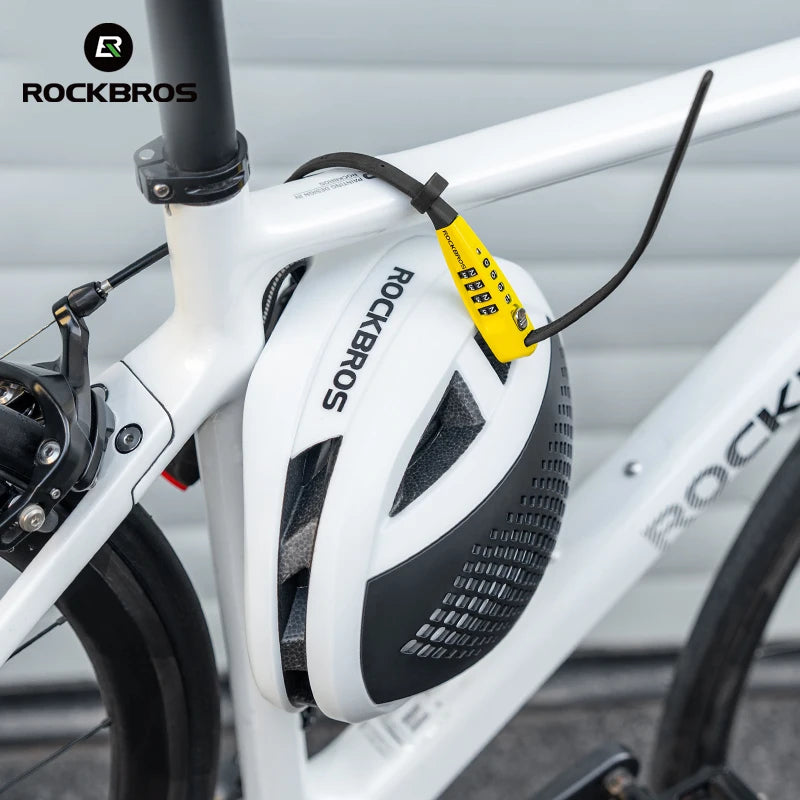 Bicycle Lock High Strength Steel 4-Digit Combination Password Lock Anti-Theft Cable Lock Helmet Lock Bike Accessories