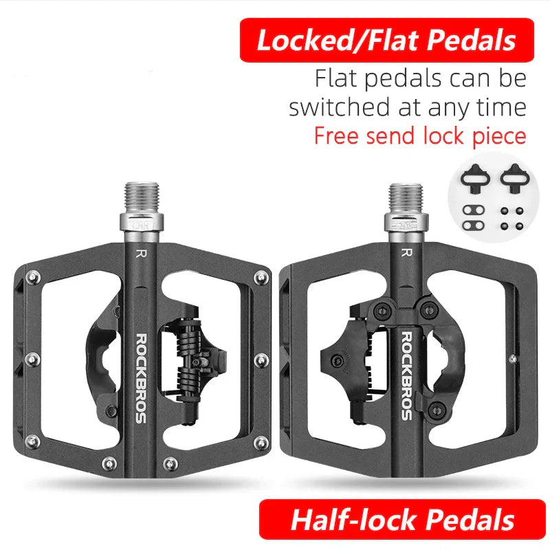 Bicycle Pedal Non-Slip MTB Bike Pedals Aluminum Alloy Flat Platform Applicable SPD Waterproof Cycling Accessories