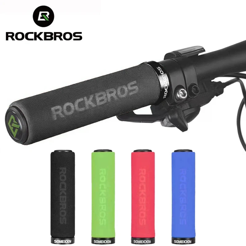 ROCKBROS Cycling Grips Bicycle Grips MTB Silicone Sponge Handlebar Grips Bike Grips Mountain Bike Bicycle Handlebars Ultraight