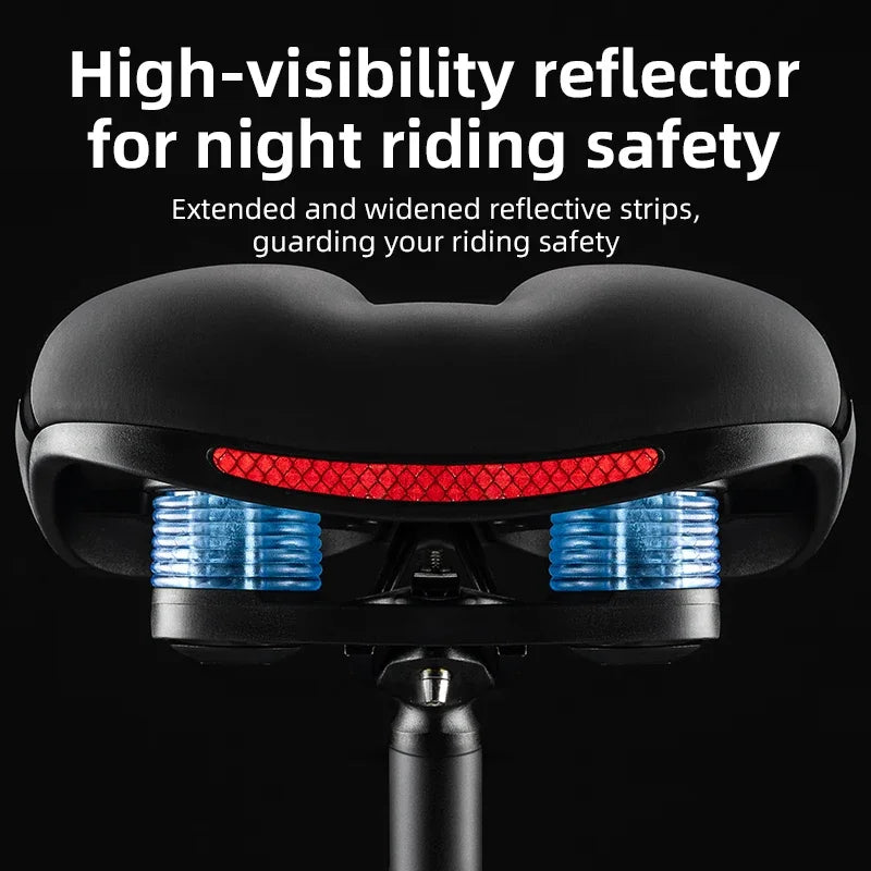 Bike Saddle Silicone Cushion Shock Absorbing Comfortable Cycling Seat Hollow Breathable Thickened Sponge Bicycle Seat