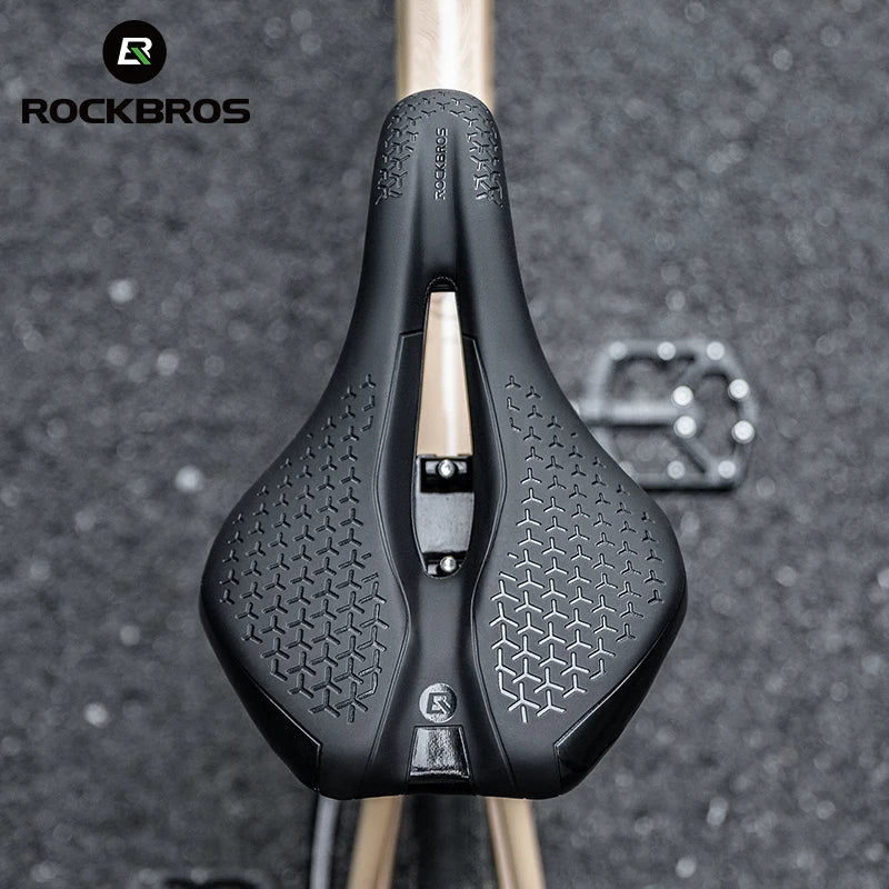 Bicycle Saddle Hollow Breathable Shockproof Cycling Seat PU Non-Slip Leather Cushion Lightweight MTB Road Bike Saddle