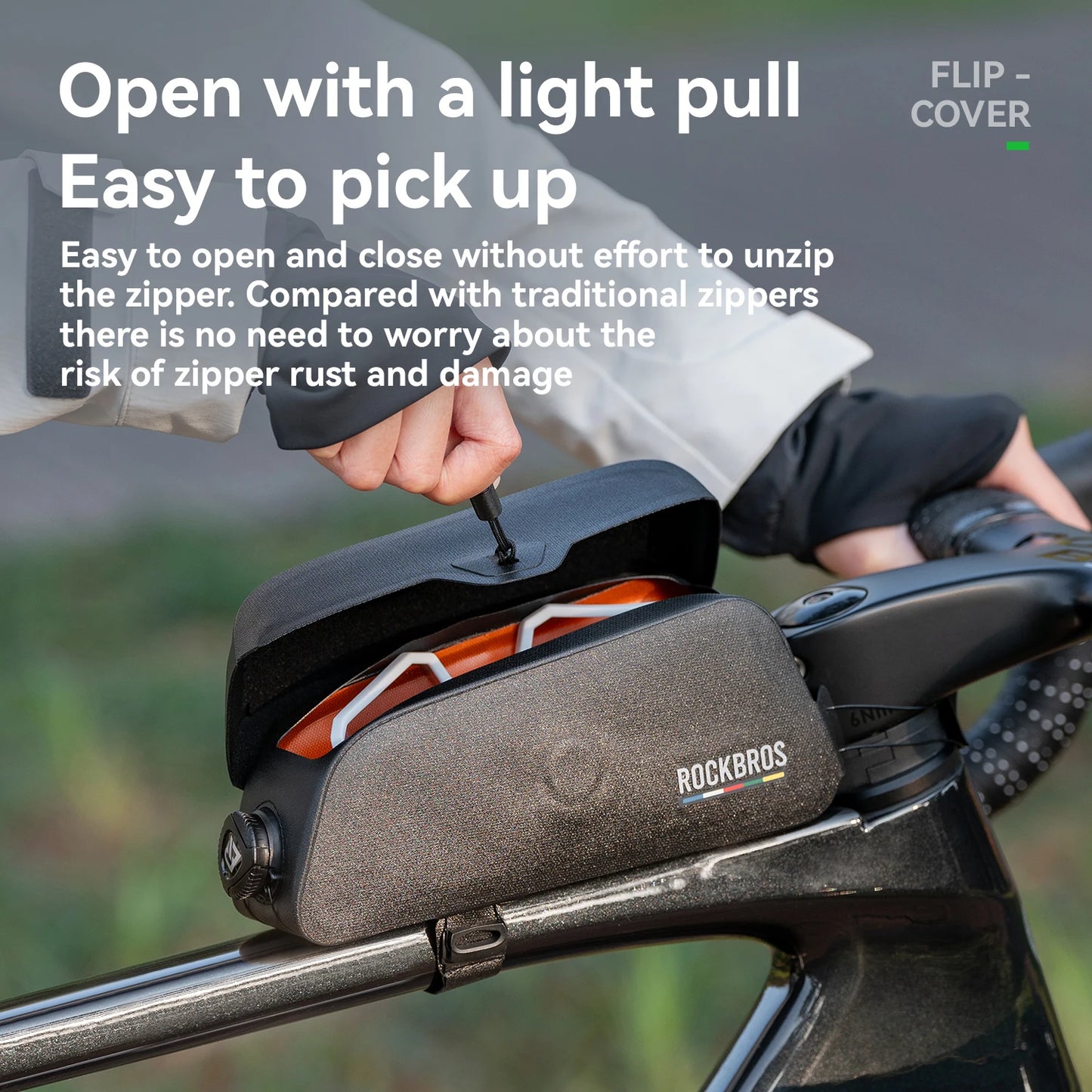 ROAD to SKY Bicycle Bag Magnetic Suction Front Bag Waterproof Pipe Mobile Phone Bag MTB Road Bike Riding Front Bag