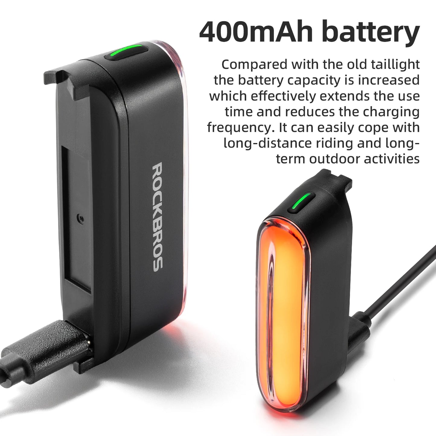 Magnetic Bike Tail Light Type-C 7 Modes Rechargeable LED Bicycle Rear Light for Night Riding Intelligent Brake Sensor