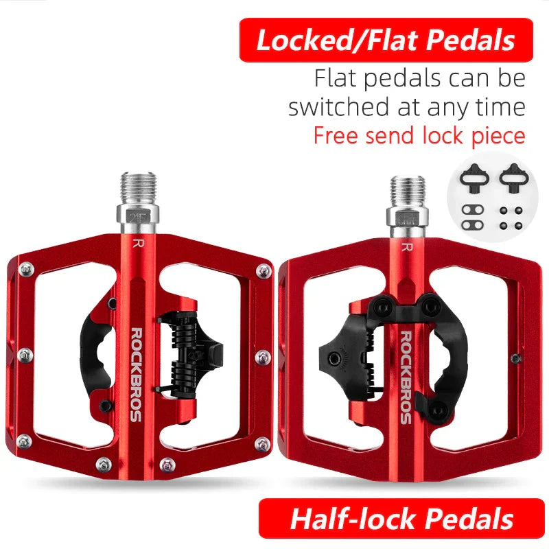 Bicycle Pedal Non-Slip MTB Bike Pedals Aluminum Alloy Flat Platform Applicable SPD Waterproof Cycling Accessories