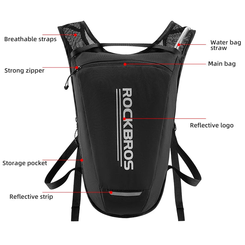 Water Bladder Water Reservoir New Riding Water Bag Hydration Backpack 2L Reflective Stable Running Bag Vest Backpack