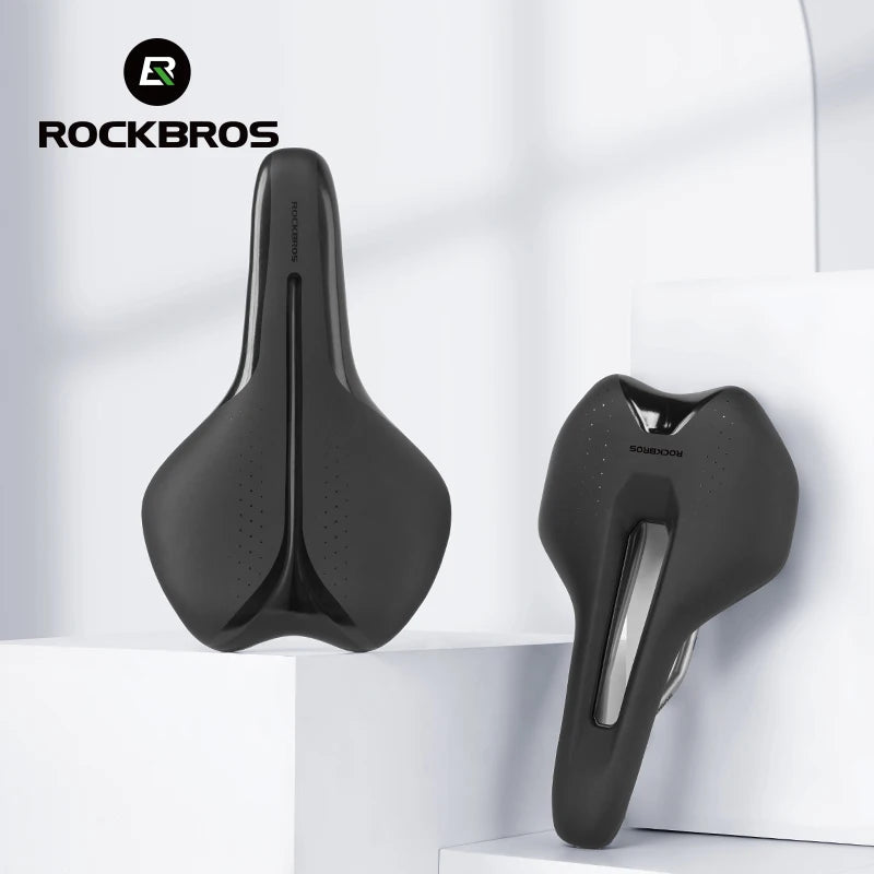 Bicycle Saddle Ultralight Hollow Shock-Absorbing MTB Road Nylon Bike Saddle Comfortable Cycling Seat Parts PVC Leather