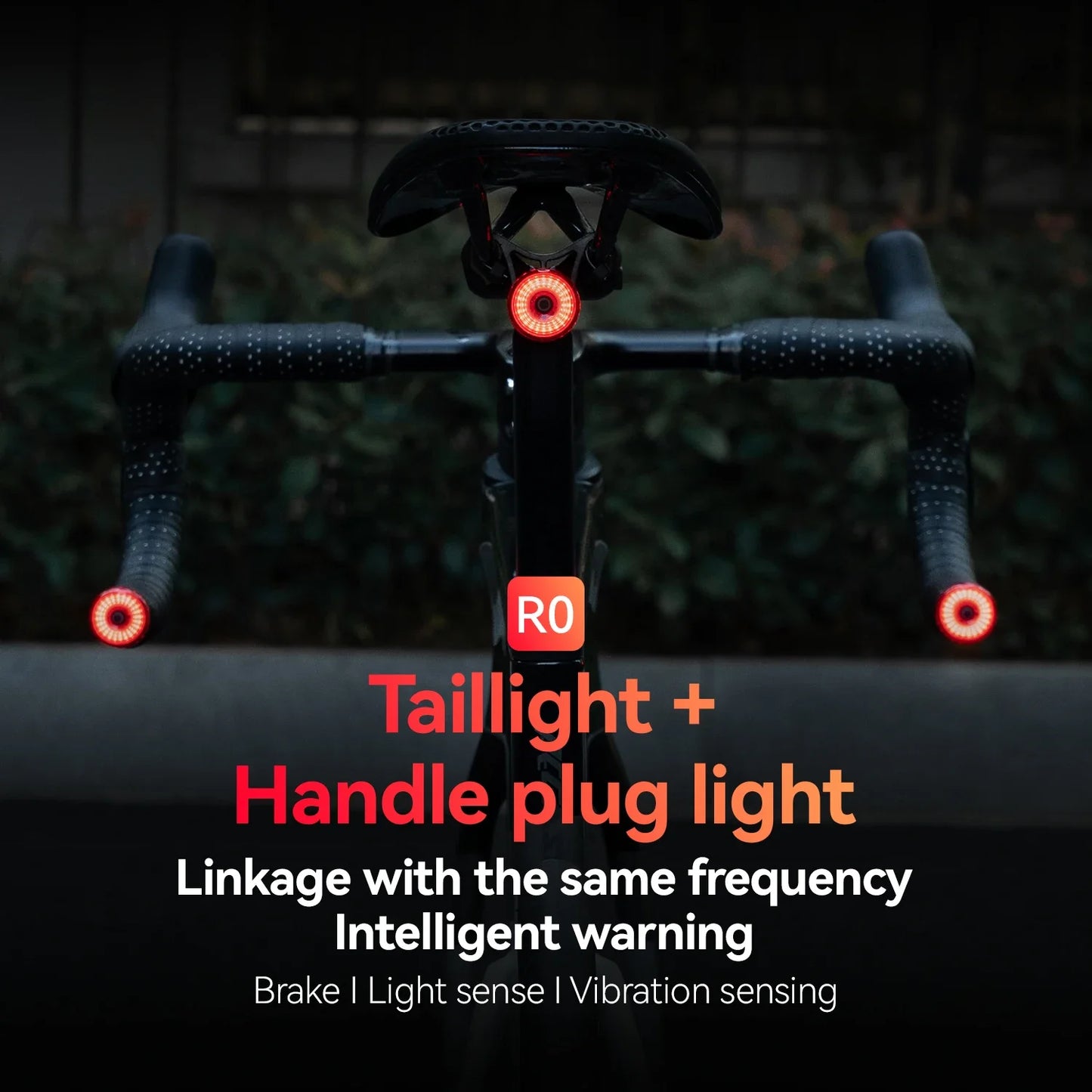Bicycle Handlebar End Lights IPX6 Bike Rear Light 5 Modes Bike Lamp Intelligent Brake Sensor Safety Night Riding