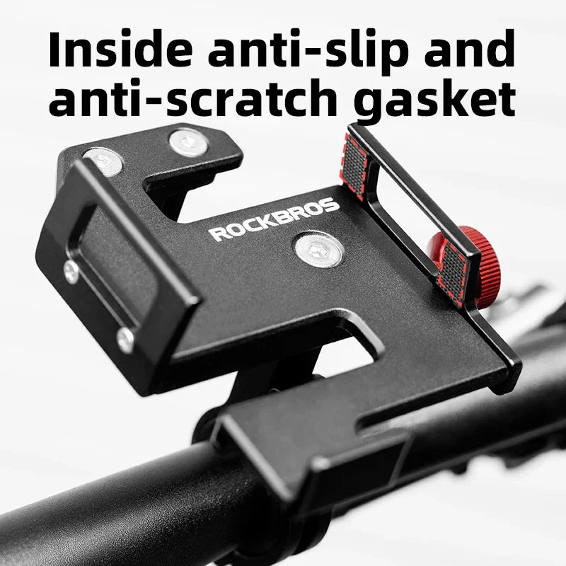 ROCKBROS Bike Phone Holder 360° View Bicycle Phone Holder for 4.7-7 Inch Mobile Phone Moto Motorcycle Bracket Shockproof Bracket