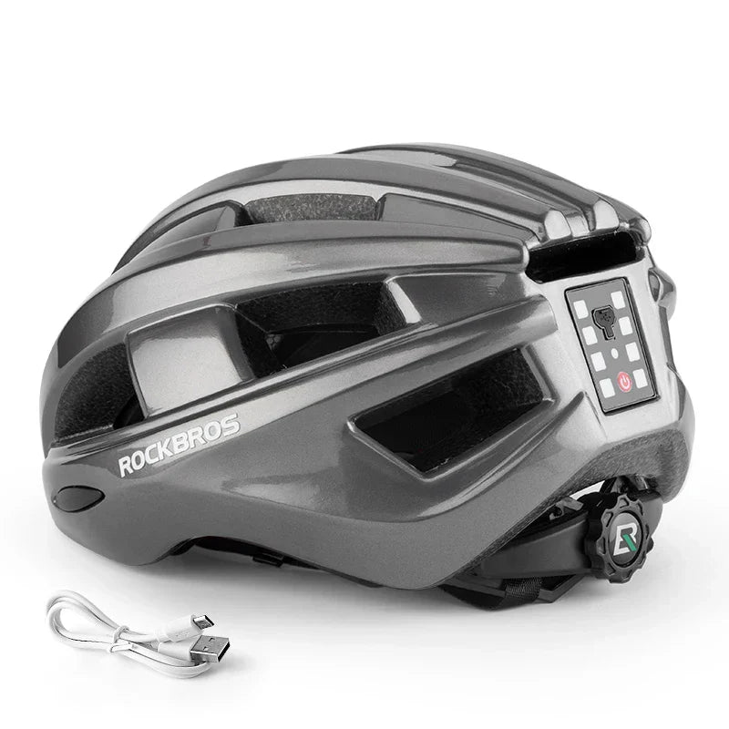 Bicycle Light Helmet MTB Road USB Warning Rear Light Cycling Helmet EPS PC Intergrally-Molded Safety Bike Helmet