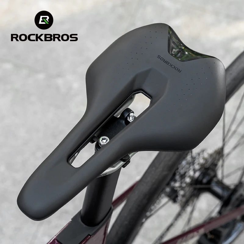 Bicycle Saddle Ultralight Hollow Shock-Absorbing MTB Road Nylon Bike Saddle Comfortable Cycling Seat Parts PVC Leather
