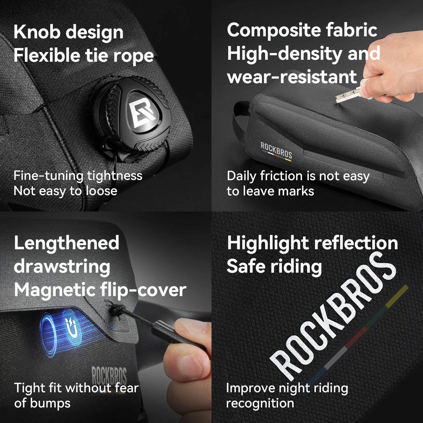 ROAD to SKY Bicycle Bag Magnetic Suction Front Bag Waterproof Pipe Mobile Phone Bag MTB Road Bike Riding Front Bag