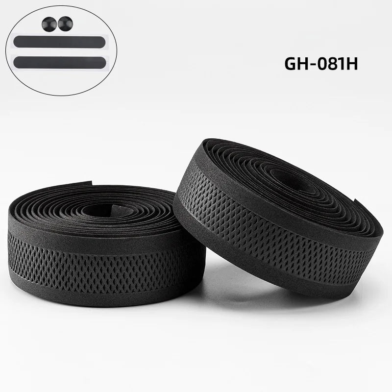 Bicycle Handlebar Tape Road Bicycle Anti-Slip Silica Gel EVA Shock Absorption Handle Bar Tape Cycling Wrap End Plug