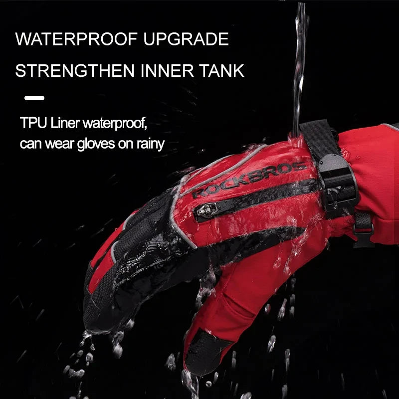 Winter Gloves Man Waterproof Thermal Gloves Ski Cycling Snowboard Sports Thermal Gloves Windproof Skiing Thick Gloves