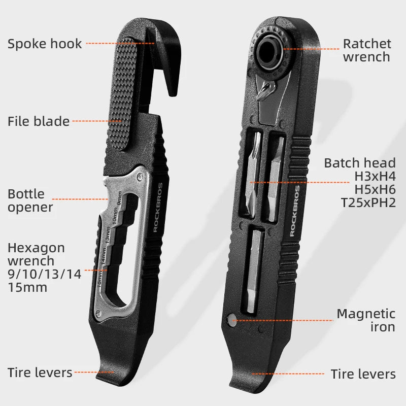 Multifunction Bicycle Tools Portable Rachet Maintenance Tool Set Hexagon Wrench Tire Levers Tire Disassembly Bike Tools