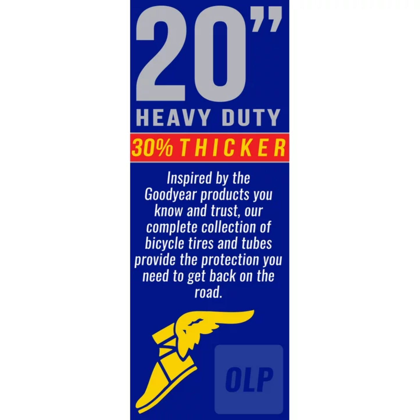 (2 Pack) Goodyear 20" X 1.75-2.125" Heavy Duty Bike Tube, Tire Levers Included