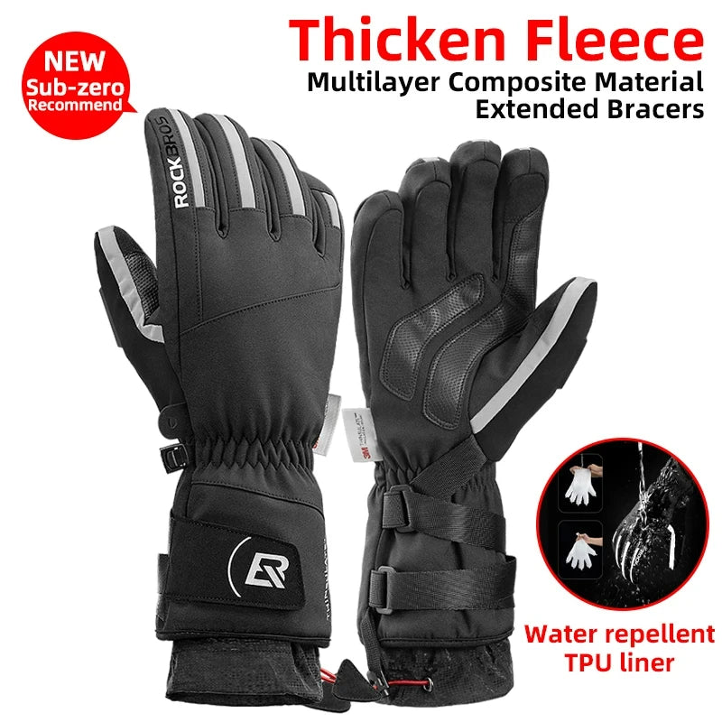 Winter Gloves Man Waterproof Thermal Gloves Ski Cycling Snowboard Sports Thermal Gloves Windproof Skiing Thick Gloves