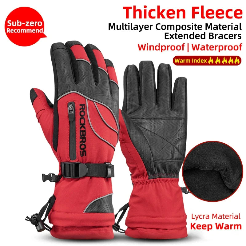 Winter Gloves Man Waterproof Thermal Gloves Ski Cycling Snowboard Sports Thermal Gloves Windproof Skiing Thick Gloves
