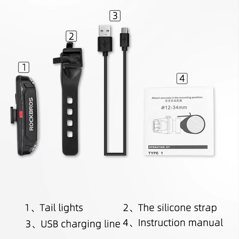 Bike Tail Light Waterproof Seatpost Warning Bicycle Rear Light MTB Road LED Lamp Tailight USB Charging Cycling Light