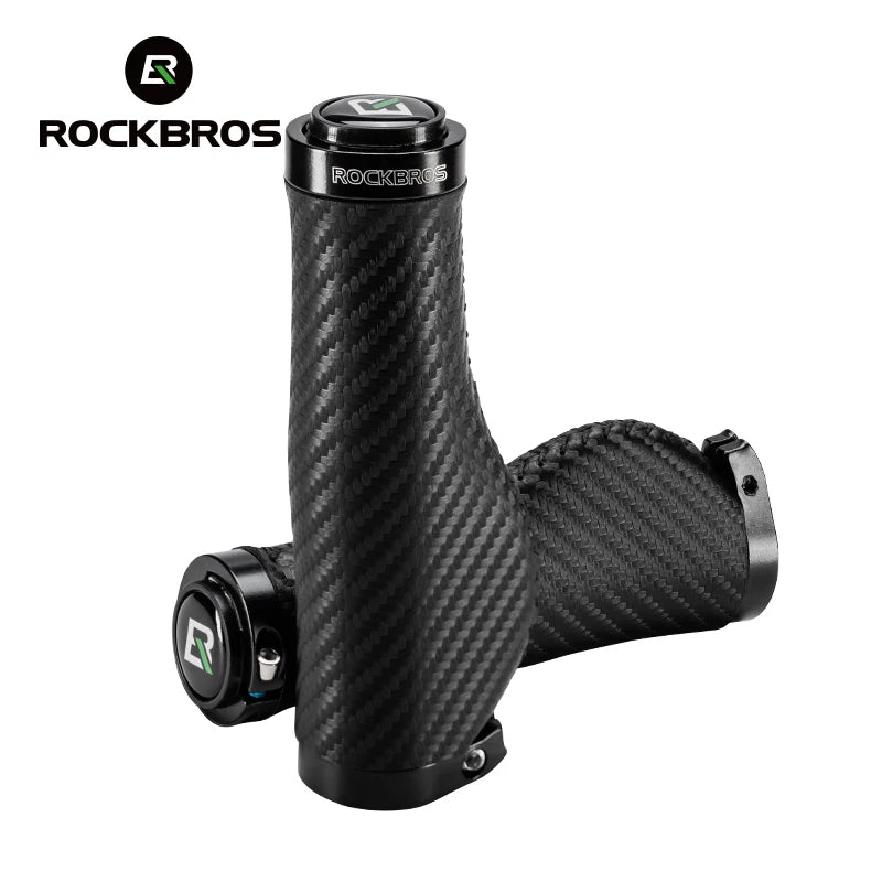 MTB Bicycle Grips Leather Shockproof Anti-Slip Bicycle Grips Ergonomic PVC Waterproof Dustproof Handle Plug Bike Grips