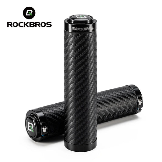 MTB Bicycle Grips Leather Shockproof Anti-Slip Bicycle Grips Ergonomic PVC Waterproof Dustproof Handle Plug Bike Grips