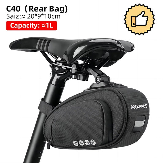 Rainproof Bicycle Bag Shockproof Bike Saddle Bag for Refletive Rear Large Capatity Seatpost MTB Bike Bag Accessories