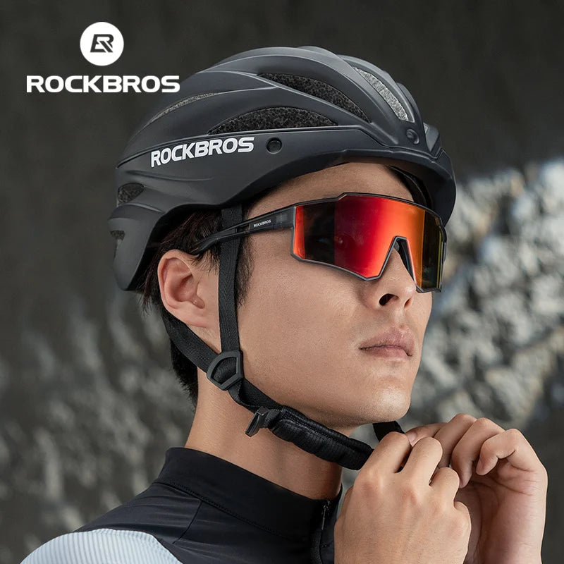 Bicycle Helmet with Lenses Adjustable 58-62Cm Cycling Helmet Special Anti-Odor Lining Magnetic Goggles Bike Helmet