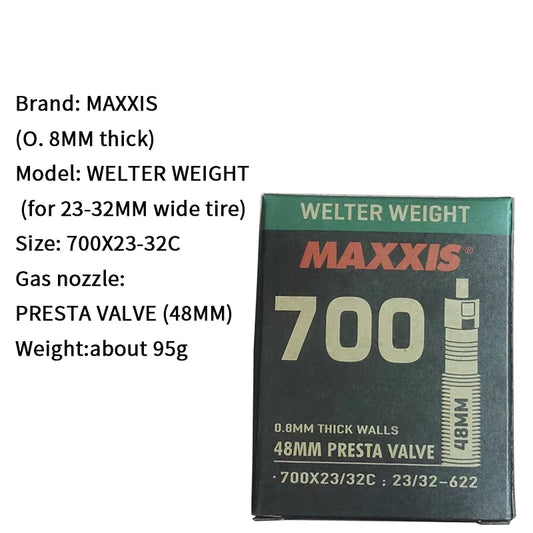 Highway Inner Tube 700X23/32-33/50C Welter Weight Tubes and Ultralight Tubes Presta Valve with Rvcis Removable Valve Core