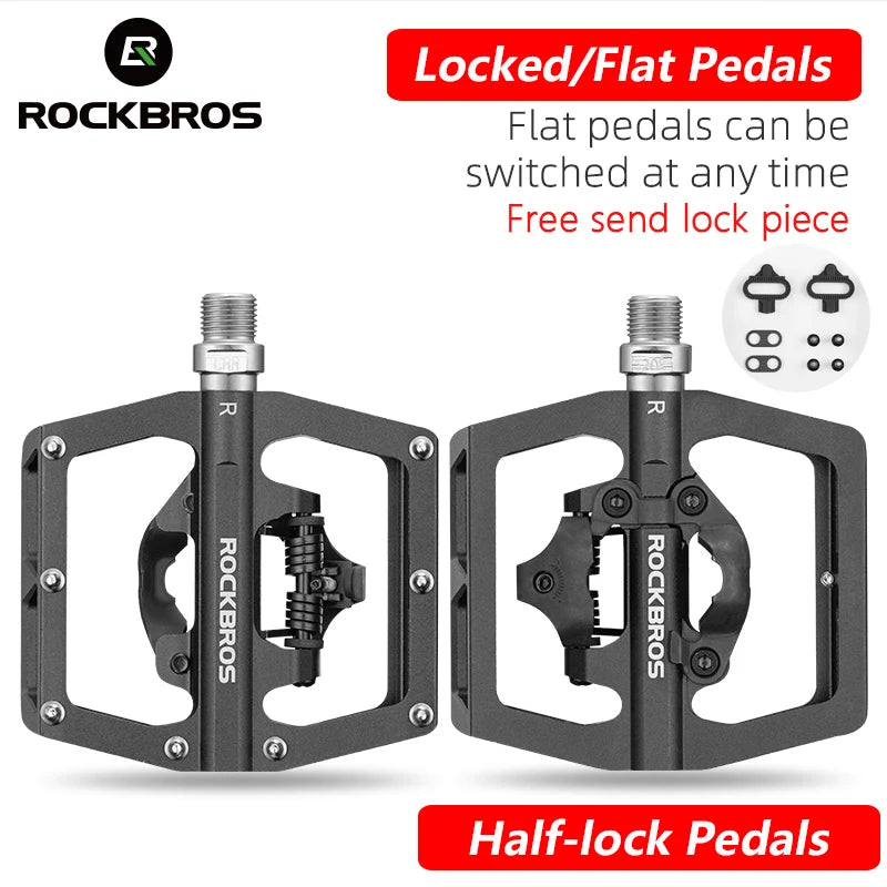 Bicycle Pedal Non-Slip MTB Bike Pedals Aluminum Alloy Flat Platform Applicable SPD Waterproof Cycling Accessories