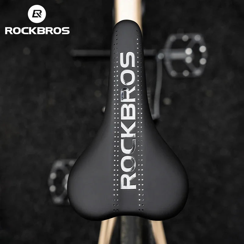 Bicycle Saddle Road Steel Rails MTB Bike Cushion Comfortable Shock Absorption Wear-Resistant PU Leather Cycling Saddle