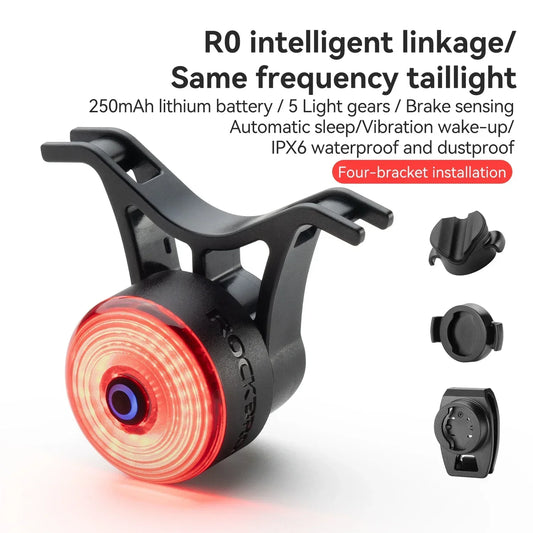 Bicycle Handlebar End Lights IPX6 Bike Rear Light 5 Modes Bike Lamp Intelligent Brake Sensor Safety Night Riding
