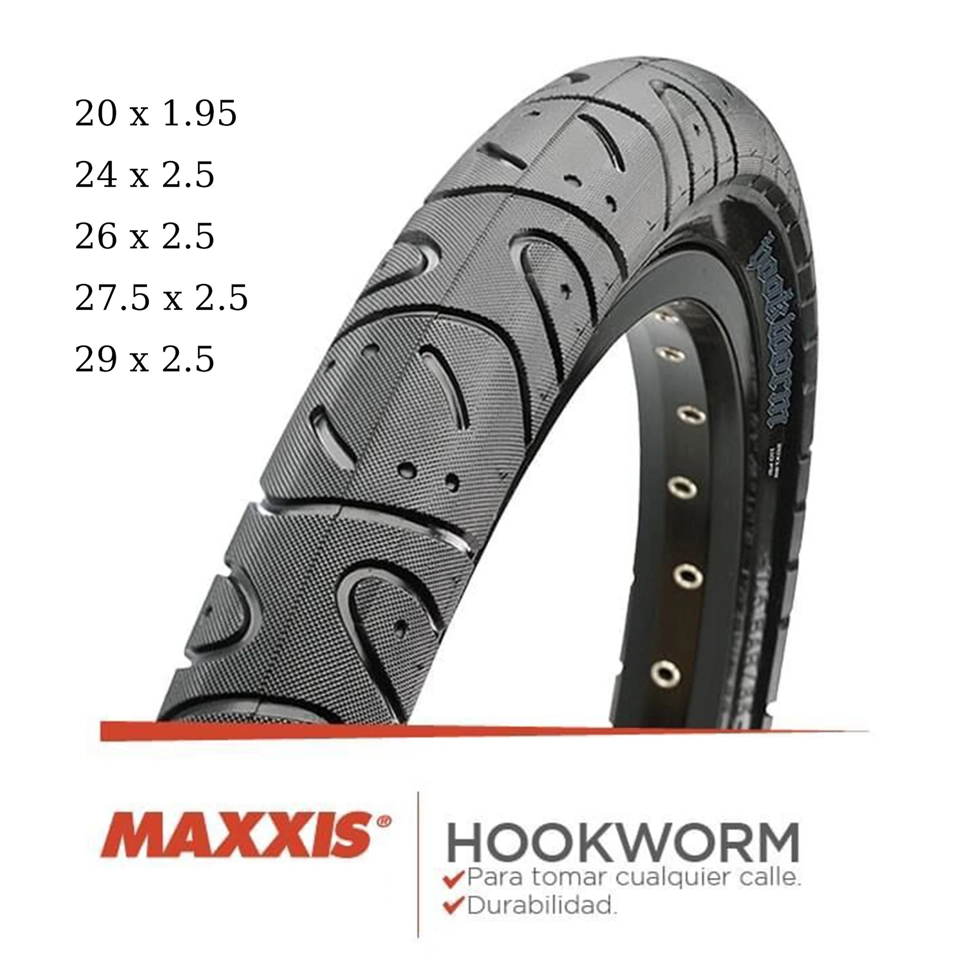 Hookworm 26 X 2.5 Bicycle Tire BMX Wire Bead Clincher Tire for Street Park Vert Flatland 20 Inch 24 26 27.5 or 29 Sizes
