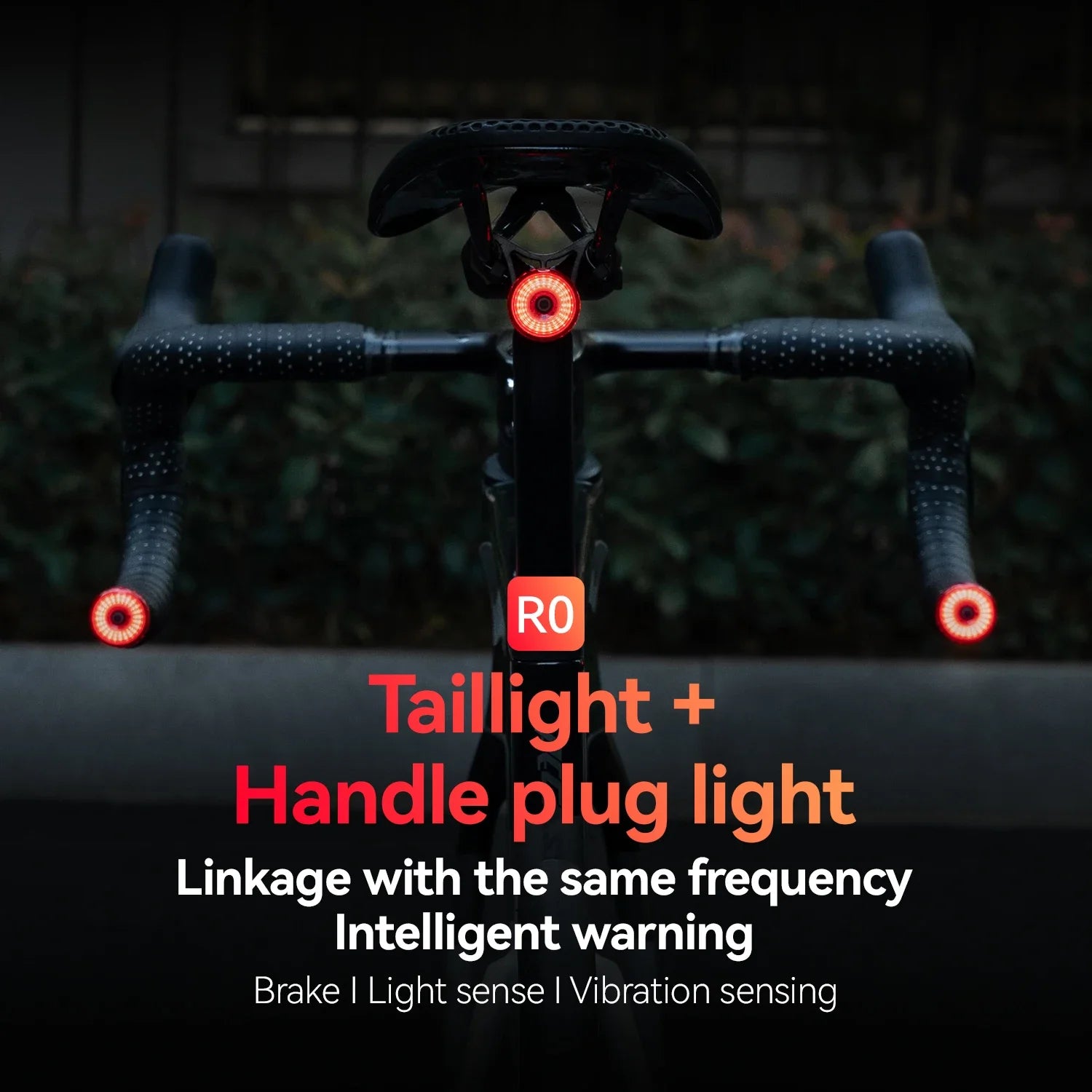Bicycle Handlebar End Lights IPX6 Bike Rear Light 5 Modes Bike Lamp Intelligent Brake Sensor Safety Night Riding