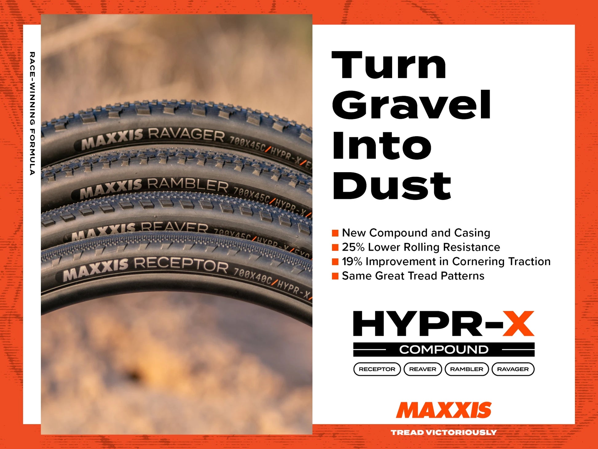 MAXXIS New RAMBLER REAVER Gravel Tire HYPR-X Tubeless Gravel Bike Tire 700X40C/45C Folding Cyclo-Cross Gravel Outer Tire