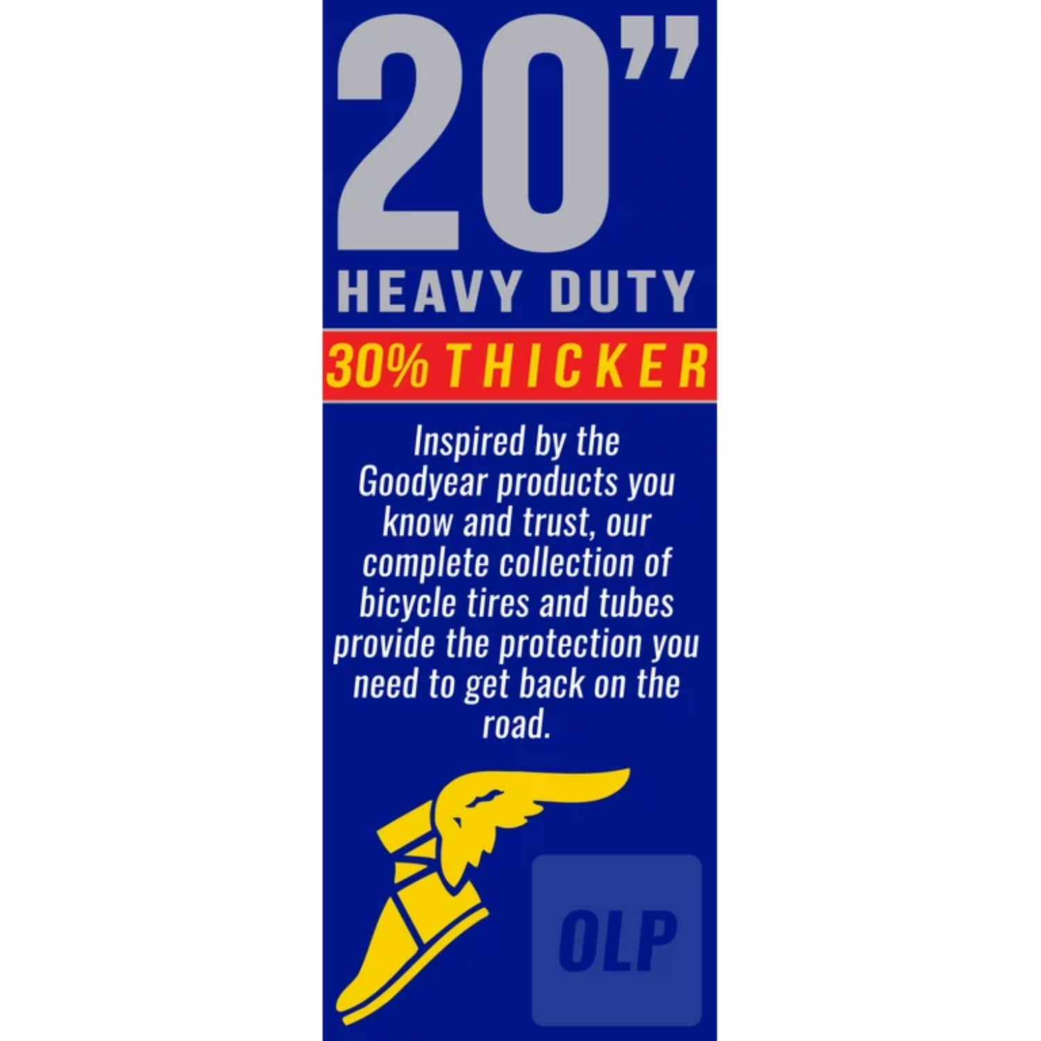 (2 Pack) Goodyear 20" X 1.75-2.125" Heavy Duty Bike Tube, Tire Levers Included