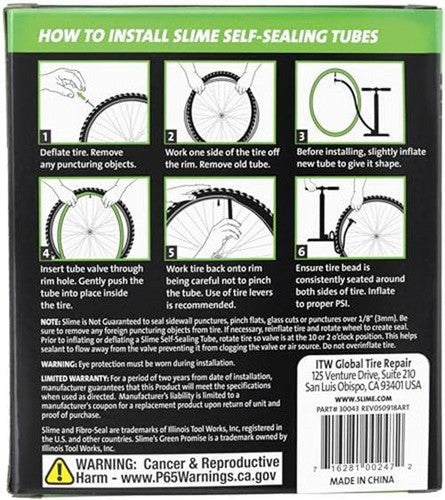 Slime 30075 Bike Inner Tube with Slime Puncture Sealant, Assorted Styles