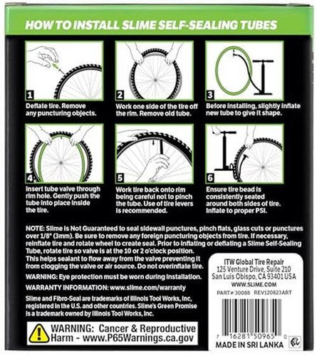 Slime 30075 Bike Inner Tube with Slime Puncture Sealant, Assorted Styles