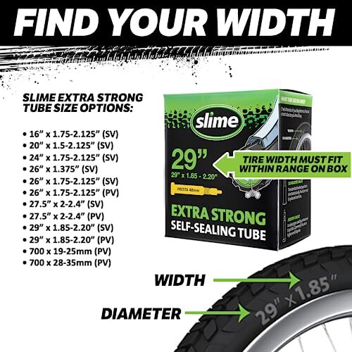 Slime 30075 Bike Inner Tube with Slime Puncture Sealant, Assorted Styles