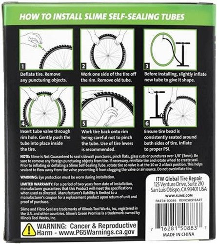 Slime 30075 Bike Inner Tube with Slime Puncture Sealant, Assorted Styles