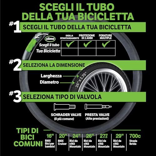 Slime 30075 Bike Inner Tube with Slime Puncture Sealant, Assorted Styles